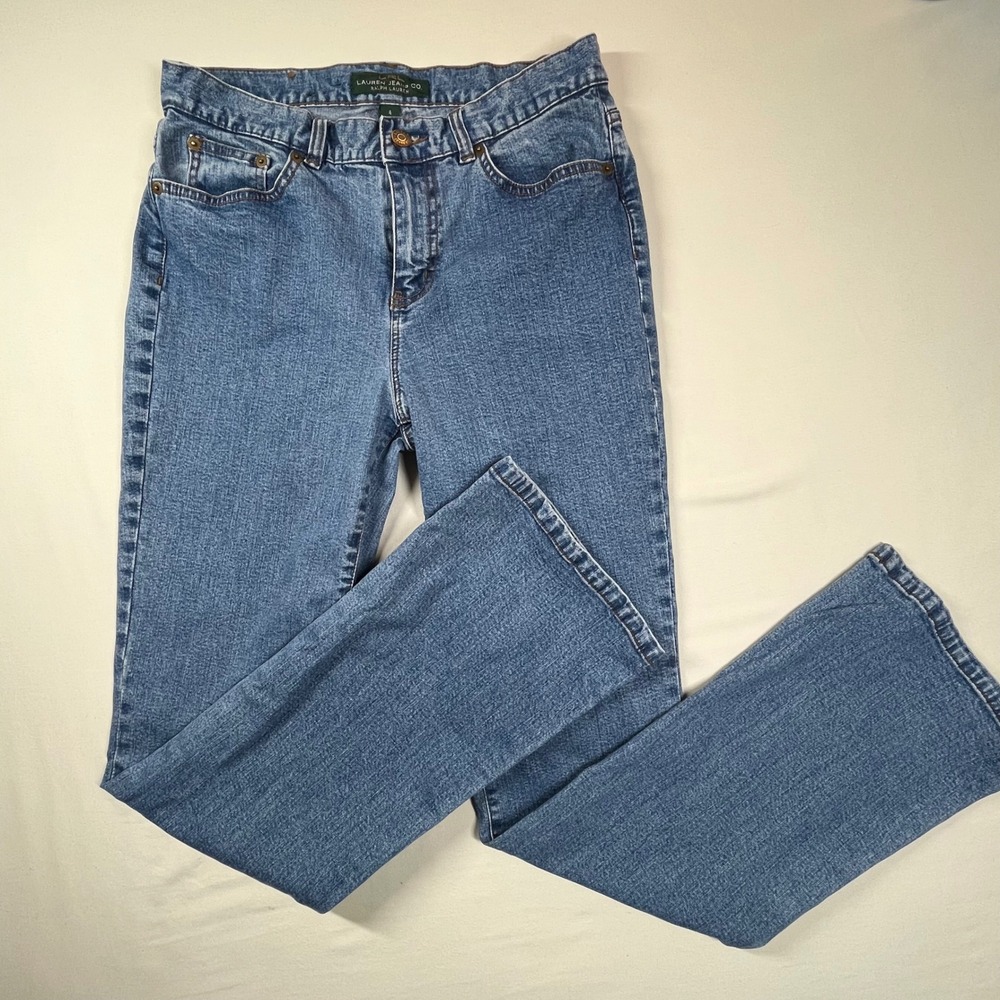 Lauren Jeans Co. Flare Leg Denim Jeans Light Wash Classic Size 4